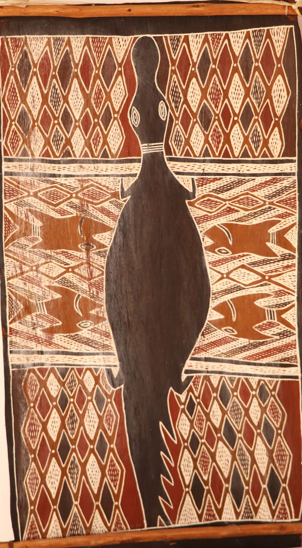 ຮູບແຕ້ມ ເປືອກໄມ້ ສີນໍ້າລາຍເປັດນໍ້າ