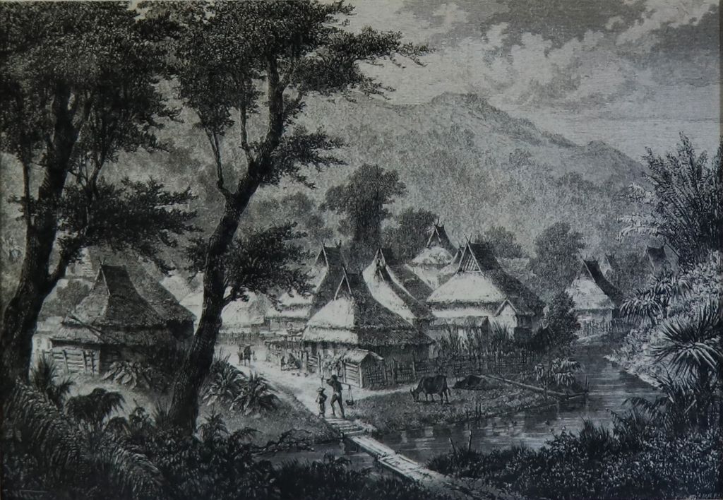 ຮູບ​ພ​າບຂາວດຳ ຂອງໜູ່ບ້ານຄອນ ປີ 1893