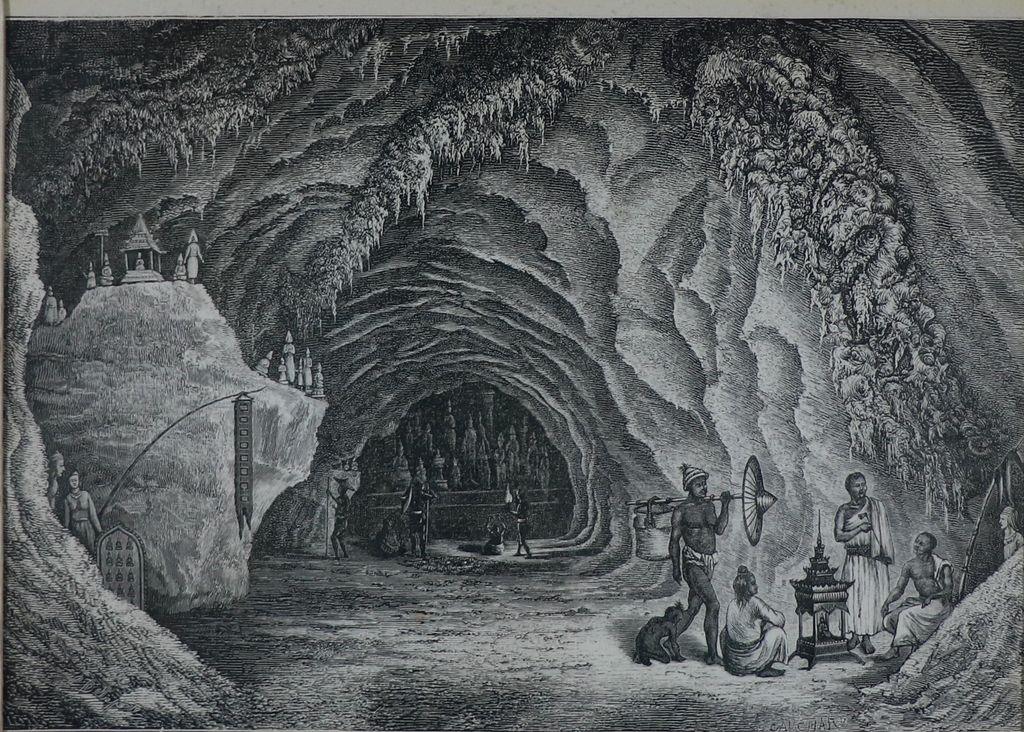 ຮູບ​ພ​າບຂາວດຳ  ຖໍ້າຕິ່ງຢູ່ປາກອູ ປີ 1872