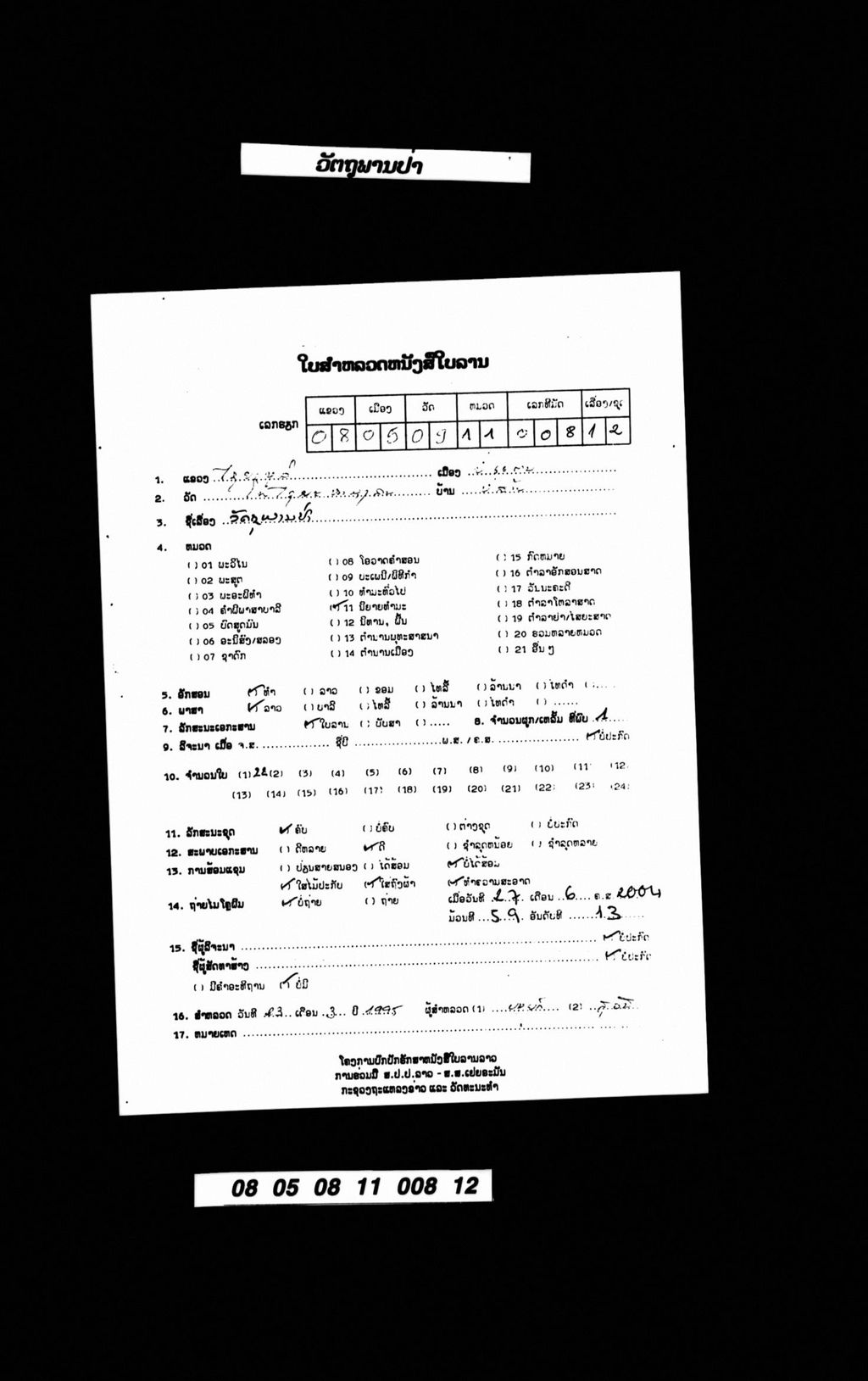 ວັຕຖຸພານປ່າ