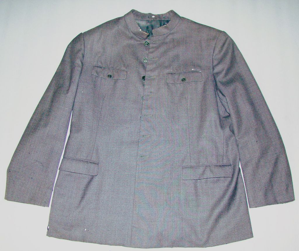 ເສື້ອຄໍປິດ ຜ້າສີຂີ້ເທົ່າ