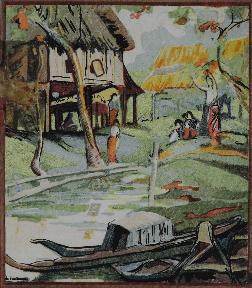 ຮູບພາບສີ  ຫນ້າປົກຫນັງສື ມີເຮືອນ-ເຮືອ-ຄົນ  ປີ 1924